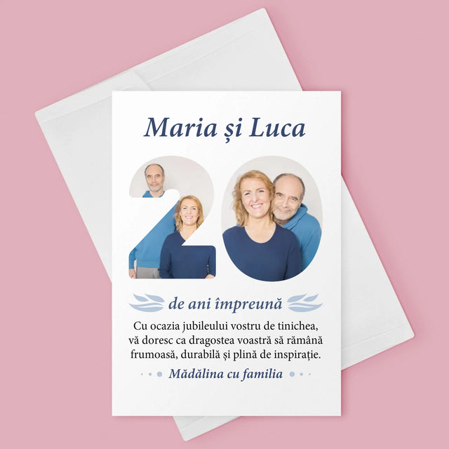 Cuvânt Din Fotografii: 20 De Ani Împreună - Card Cu Felicitări