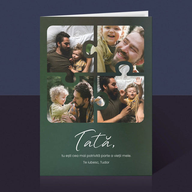 Colaj De Fotografii: Puzzle Fotografie Pentru Tata - Card Cu Felicitări