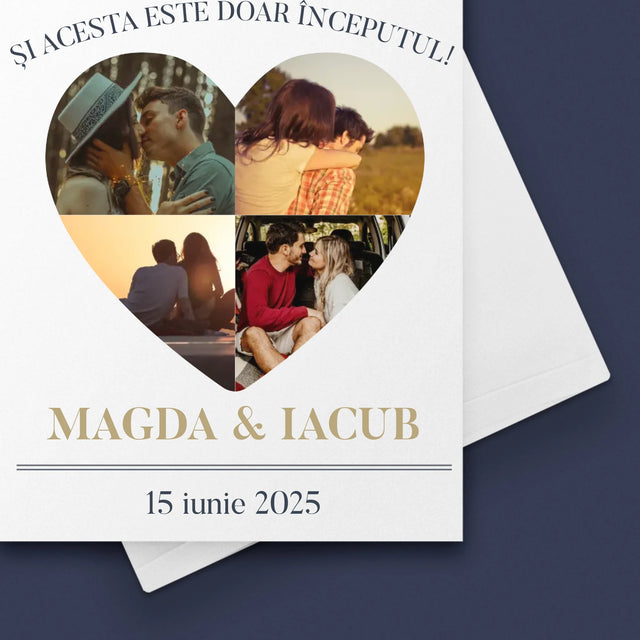 Formă Din Fotografii: Aniversare Inimă - Card Cu Felicitări