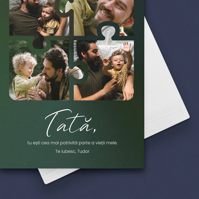 Colaj De Fotografii: Puzzle Fotografie Pentru Tata - Card Cu Felicitări