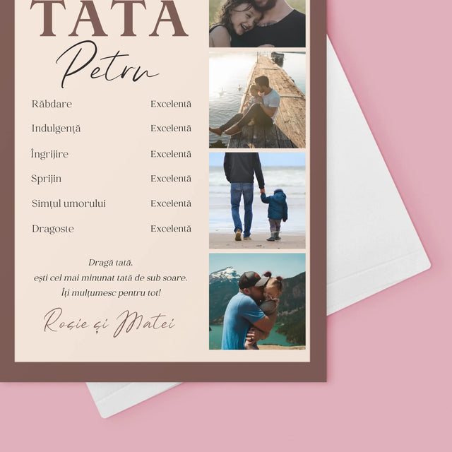 Colaj De Fotografii: Certificat De Tată Exemplar - Card Cu Felicitări
