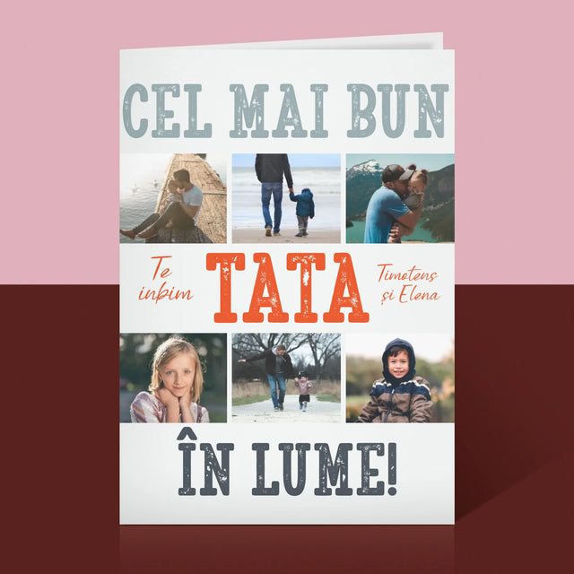 Colaj De Fotografii: Cel Mai Bun Tată Din Lume Fotografii - Card Cu Felicitări