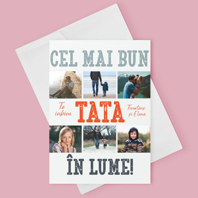 Colaj De Fotografii: Cel Mai Bun Tată Din Lume Fotografii - Card Cu Felicitări