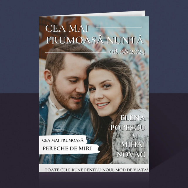 Copertă Derevistă: Cea Mai Frumoasă Nuntă - Card Cu Felicitări