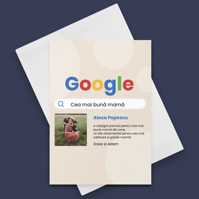 Fotografie Si Semnătură: Cea Mai Bună Mamă Rezultat Google - Card Cu Felicitări