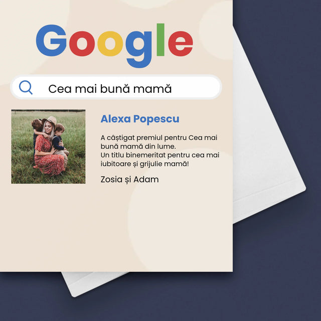 Fotografie Si Semnătură: Cea Mai Bună Mamă Rezultat Google - Card Cu Felicitări