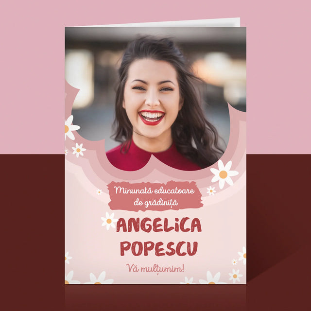 Fotografie Si Semnătură: Minunată Educatoare De Grădiniță - Card Cu Felicitări