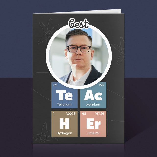 Fotografie Si Semnătură: Teacher Elemente Chimice - Card Cu Felicitări