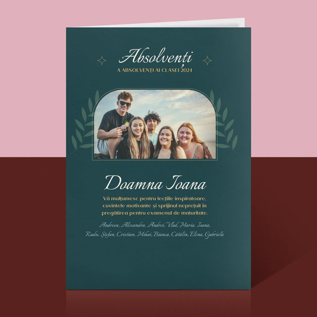 Monogramă: Profesor Vă Mulțumesc - Card Cu Felicitări