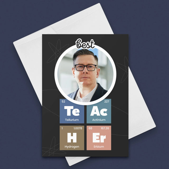 Fotografie Si Semnătură: Teacher Elemente Chimice - Card Cu Felicitări