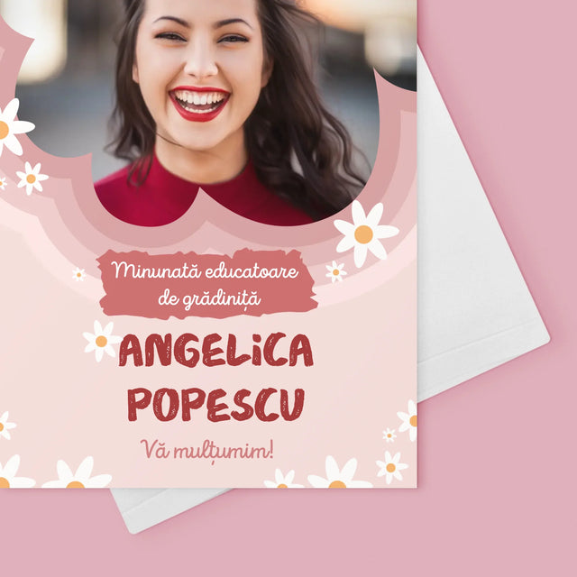 Fotografie Si Semnătură: Minunată Educatoare De Grădiniță - Card Cu Felicitări