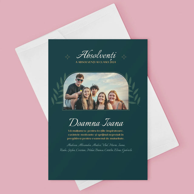 Monogramă: Profesor Vă Mulțumesc - Card Cu Felicitări