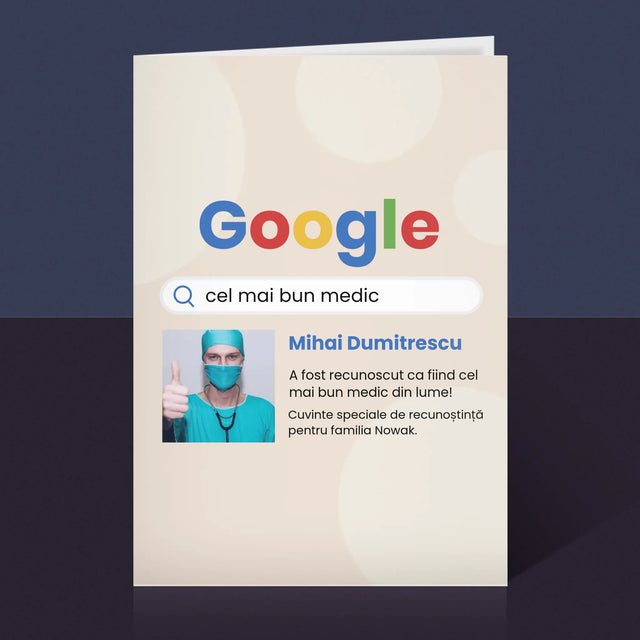 Fotografie Si Semnătură: Cel Mai Bun Medic Rezultat Google - Card Cu Felicitări
