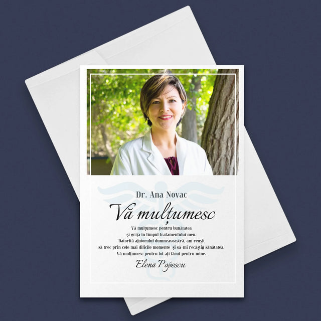 Fotografie Si Semnătură: Doctore Vă Mulțumesc - Card Cu Felicitări