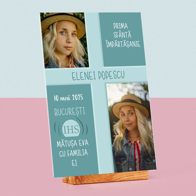 Colaj De Fotografii: Prima Sfântă Împărtășanie - Imprimare Pe Sticlă Acrilică (Verticală)