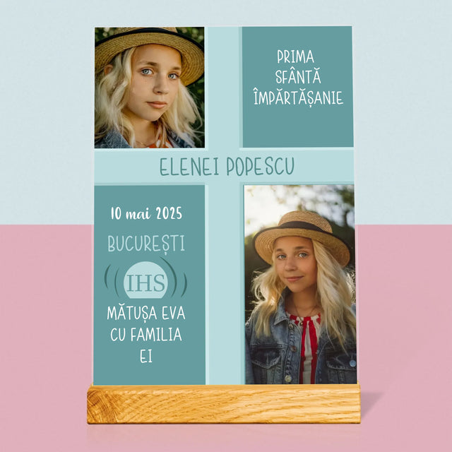 Colaj De Fotografii: Prima Sfântă Împărtășanie - Imprimare Pe Sticlă Acrilică (Verticală)