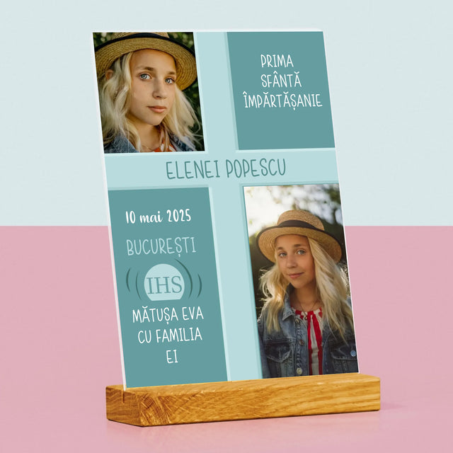 Colaj De Fotografii: Prima Sfântă Împărtășanie - Imprimare Pe Sticlă Acrilică (Verticală)
