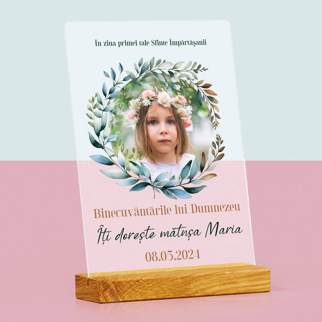 Fotografie Si Semnătură: În Ziua Primei Sfinte Împărtășanii - Imprimare Pe Sticlă Acrilică (Verticală)