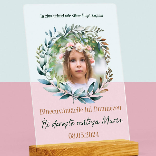 Fotografie Si Semnătură: În Ziua Primei Sfinte Împărtășanii - Imprimare Pe Sticlă Acrilică (Verticală)