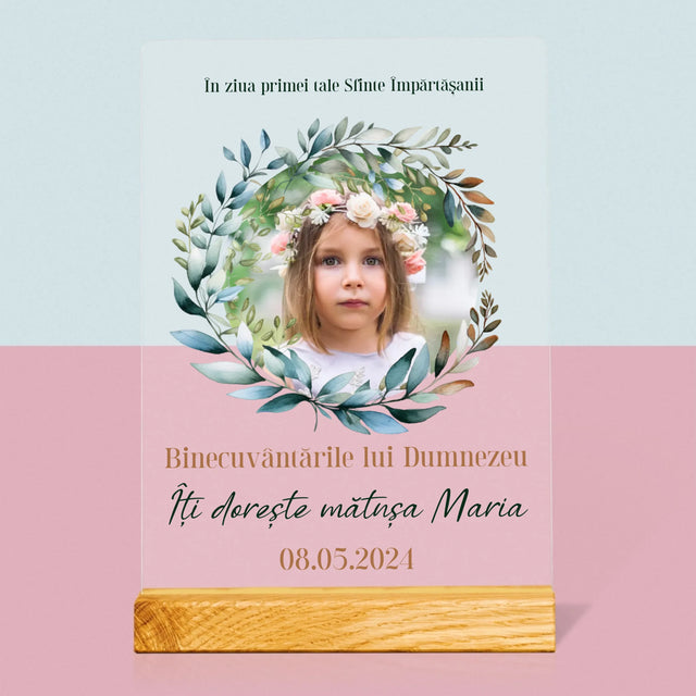 Fotografie Si Semnătură: În Ziua Primei Sfinte Împărtășanii - Imprimare Pe Sticlă Acrilică (Verticală)