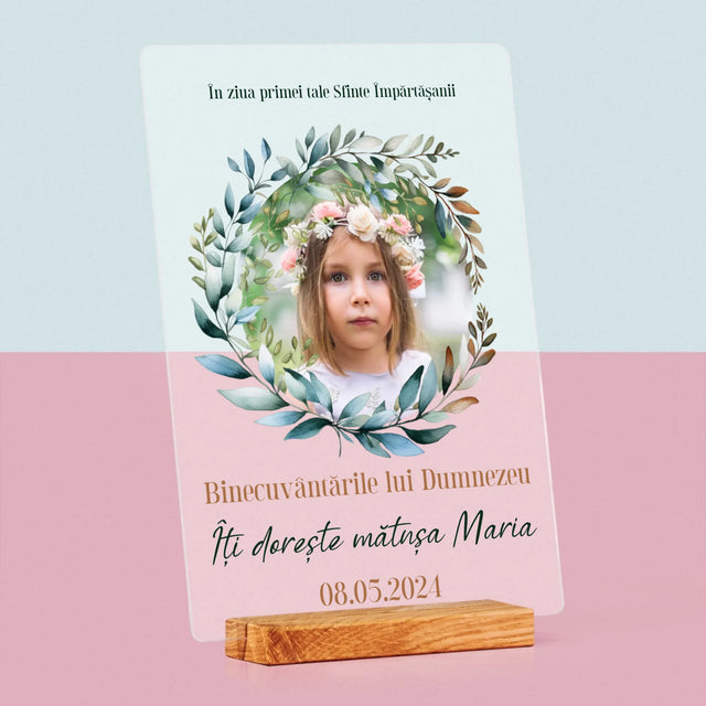 Fotografie Si Semnătură: În Ziua Primei Sfinte Împărtășanii - Imprimare Pe Sticlă Acrilică (Verticală)