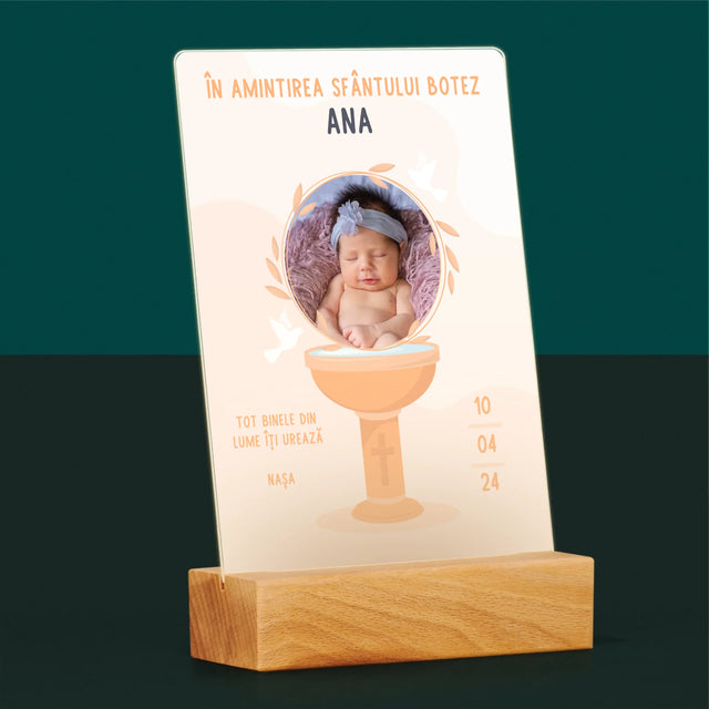 Fotografie Si Semnătură: În Amintirea Sfântului Botez - Imprimare Pe Sticlă Acrilică (Verticală)