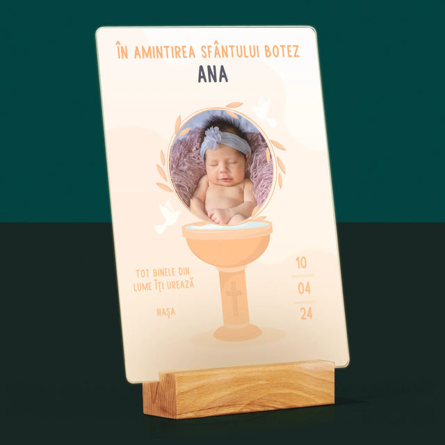 Fotografie Si Semnătură: În Amintirea Sfântului Botez - Imprimare Pe Sticlă Acrilică (Verticală)