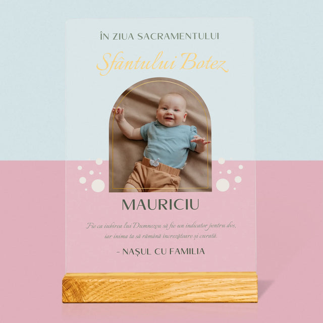Fotografie Si Semnătură: Taina Sfântului Botez - Imprimare Pe Sticlă Acrilică (Verticală)