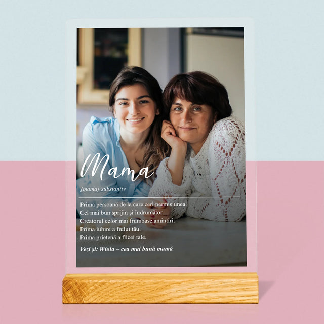 Fotografie Si Semnătură: Definiția Mamei - Imprimare Pe Sticlă Acrilică (Verticală)