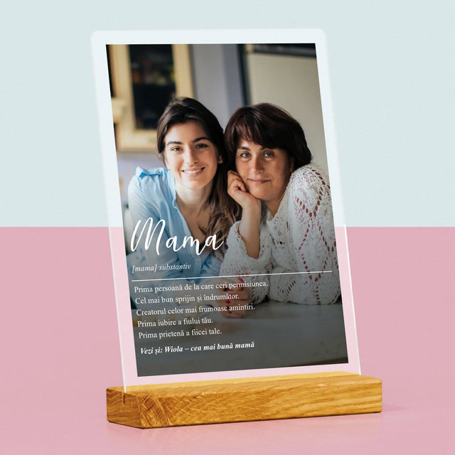 Fotografie Si Semnătură: Definiția Mamei - Imprimare Pe Sticlă Acrilică (Verticală)