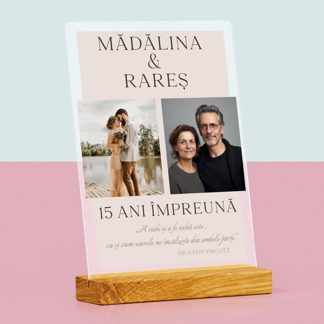 Colaj De Fotografii: A Iubi Și A Fi Iubit - Imprimare Pe Sticlă Acrilică (Verticală)