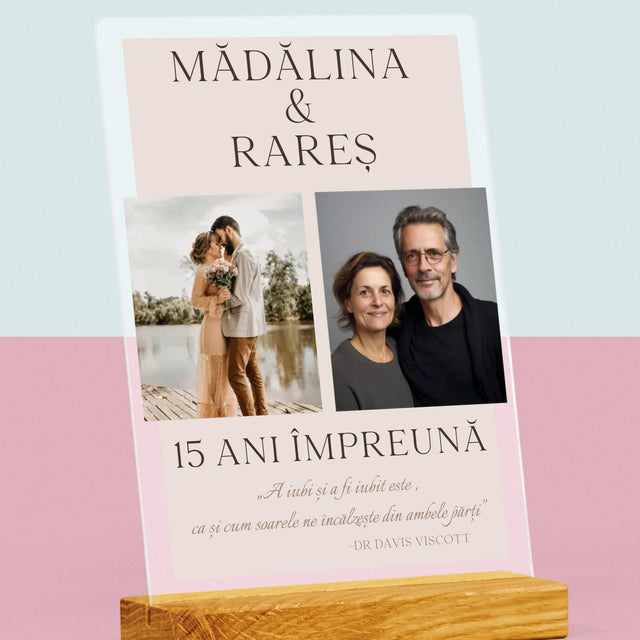 Colaj De Fotografii: A Iubi Și A Fi Iubit - Imprimare Pe Sticlă Acrilică (Verticală)