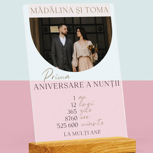 Fotografie Si Semnătură: Prima Aniversare A Nunții - Imprimare Pe Sticlă Acrilică (Verticală)