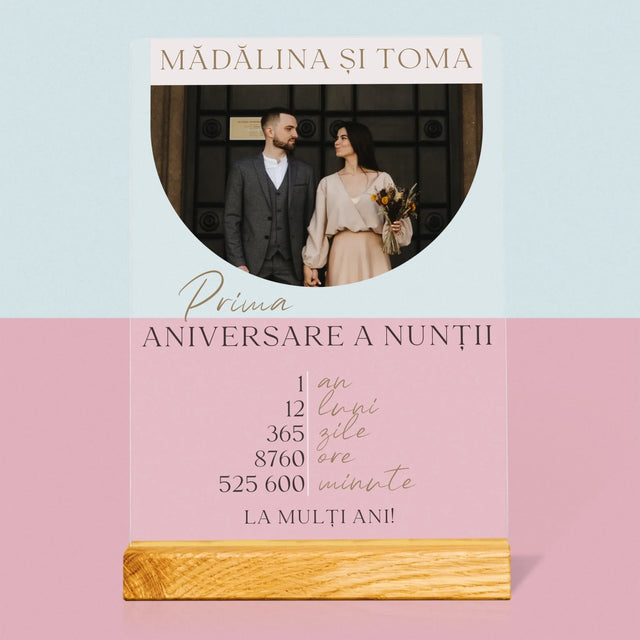 Fotografie Si Semnătură: Prima Aniversare A Nunții - Imprimare Pe Sticlă Acrilică (Verticală)