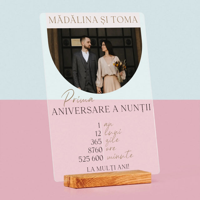 Fotografie Si Semnătură: Prima Aniversare A Nunții - Imprimare Pe Sticlă Acrilică (Verticală)
