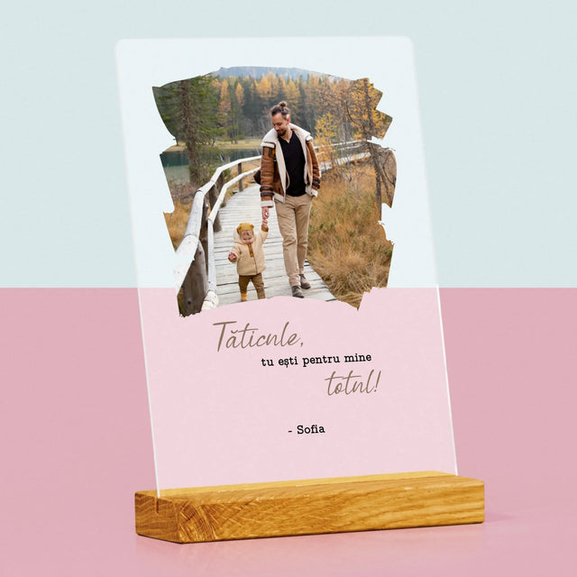 Fotografie Si Semnătură: Un Laur Pentru Tata - Imprimare Pe Sticlă Acrilică (Verticală)