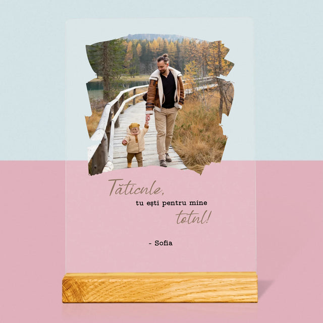 Fotografie Si Semnătură: Un Laur Pentru Tata - Imprimare Pe Sticlă Acrilică (Verticală)