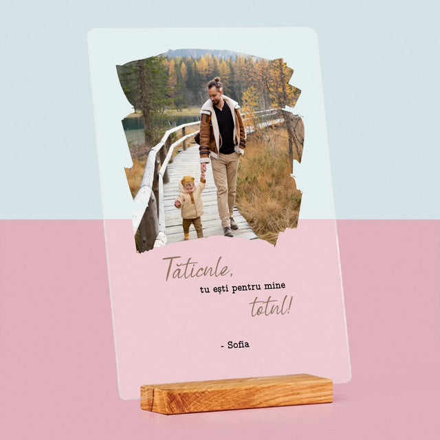 Fotografie Si Semnătură: Un Laur Pentru Tata - Imprimare Pe Sticlă Acrilică (Verticală)