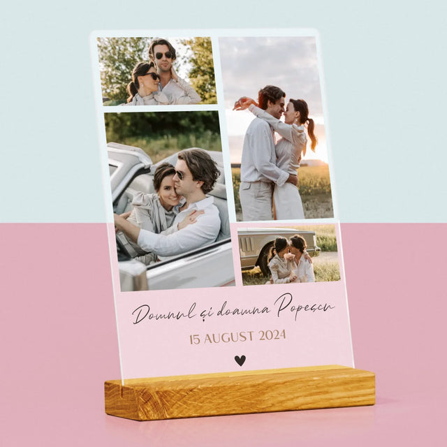 Colaj De Fotografii: Dl. Și Dna - Imprimare Pe Sticlă Acrilică (Verticală)