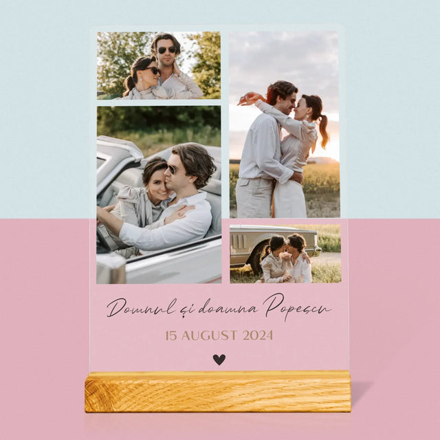 Colaj De Fotografii: Dl. Și Dna - Imprimare Pe Sticlă Acrilică (Verticală)