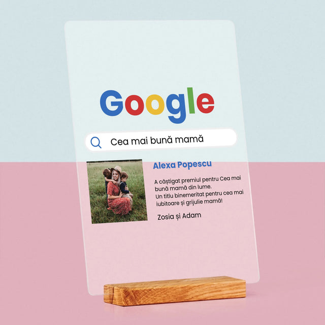 Fotografie Si Semnătură: Cea Mai Bună Mamă Rezultat Google - Imprimare Pe Sticlă Acrilică (Verticală)