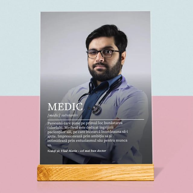 Fotografie Si Semnătură: Definiția Medicului - Imprimare Pe Sticlă Acrilică (Verticală)