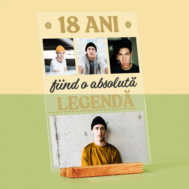 Colaj De Fotografii: 18 Ani Fiind O Legendă - Imprimare Pe Sticlă Acrilică (Verticală)