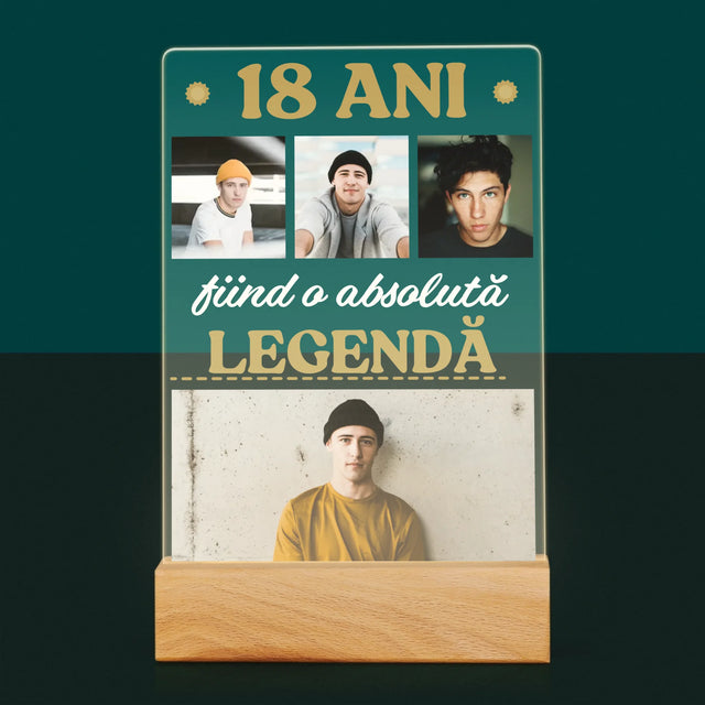 Colaj De Fotografii: 18 Ani Fiind O Legendă - Imprimare Pe Sticlă Acrilică (Verticală)