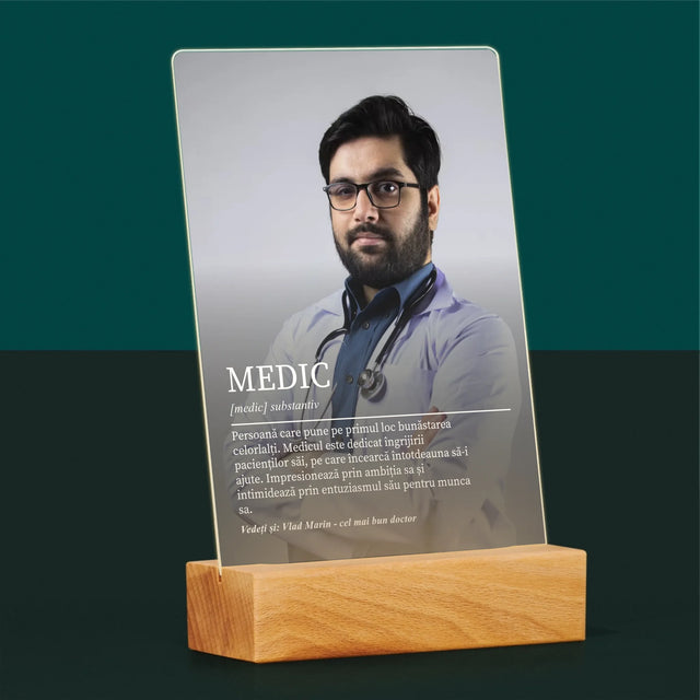 Fotografie Si Semnătură: Definiția Medicului - Imprimare Pe Sticlă Acrilică (Verticală)
