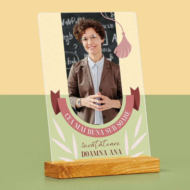 Fotografie Si Semnătură: Cea Mai Bună Învățătoare Sub Soare - Imprimare Pe Sticlă Acrilică (Verticală)