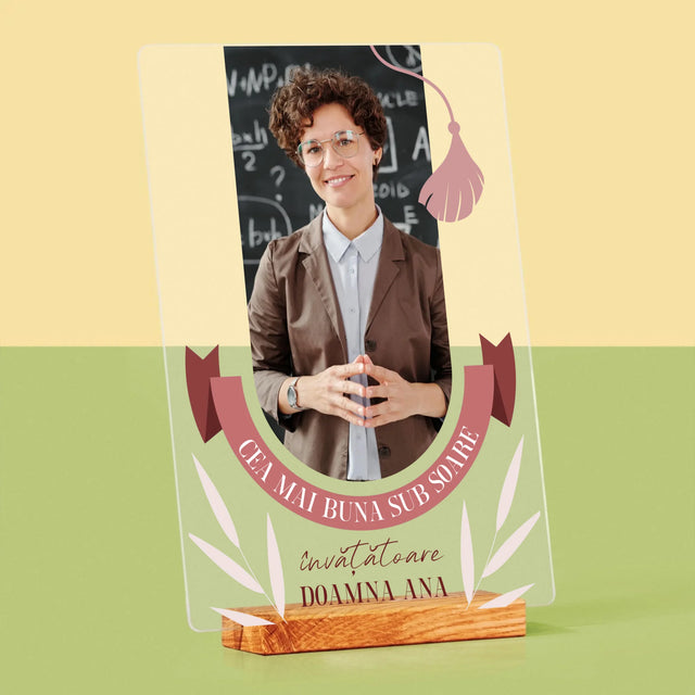 Fotografie Si Semnătură: Cea Mai Bună Învățătoare Sub Soare - Imprimare Pe Sticlă Acrilică (Verticală)