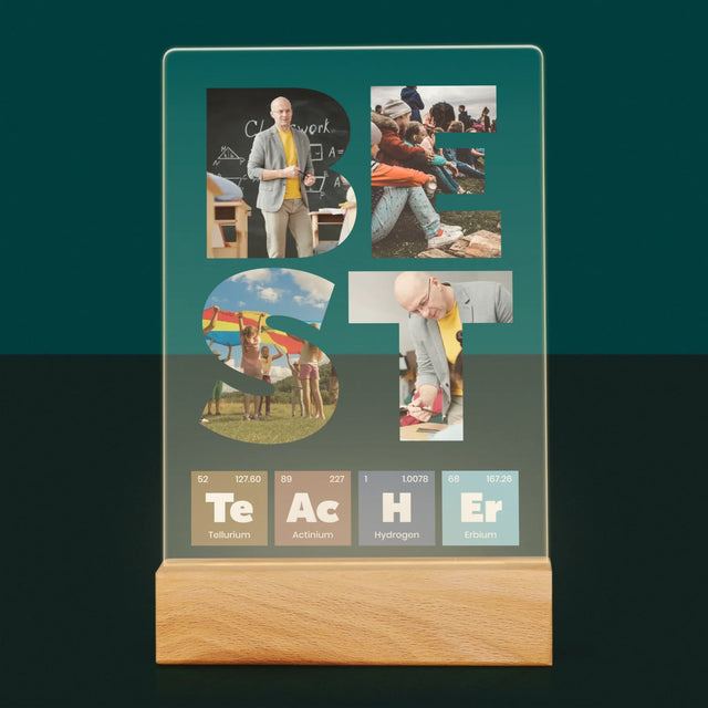 Fotografie Si Semnătură: Teacher Elemente Chimice - Imprimare Pe Sticlă Acrilică (Verticală)