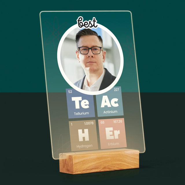 Fotografie Si Semnătură: Teacher Elemente Chimice - Imprimare Pe Sticlă Acrilică (Verticală)