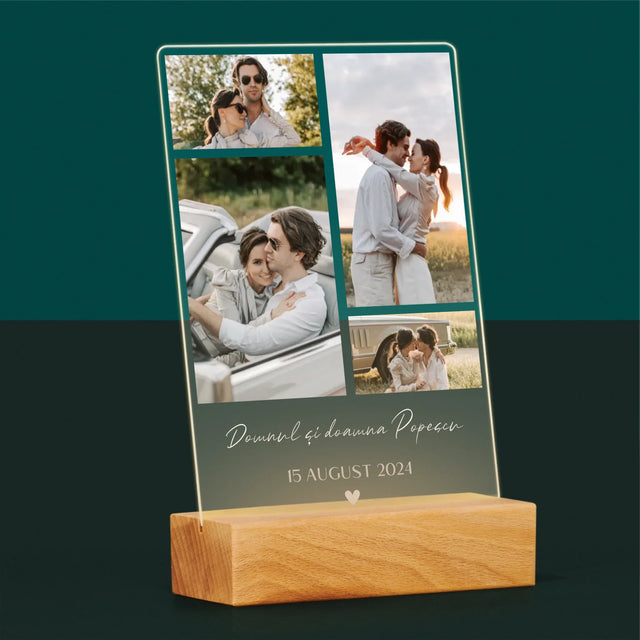 Colaj De Fotografii: Dl. Și Dna - Imprimare Pe Sticlă Acrilică (Verticală)